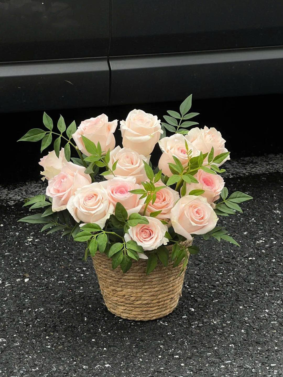 Giỏ hoa tone hồng sz XS